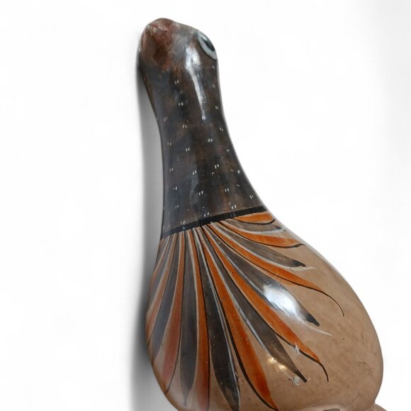 Signed R. Aguirre Tonalá Mexican Pottery Bird  Mid-Century Hand-Painted Folk Art - Picture 11 of 15